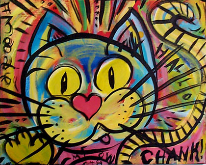 Blue Cat. One of many classic Chank paintings available as prints this weekend only.